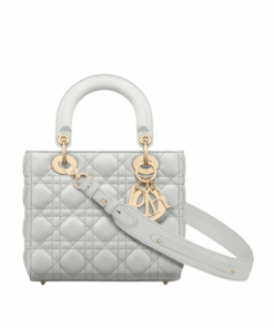 Wolkengrijs lamsleer met Cannage-motief 20cm