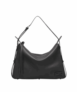 Schwarze Ledertasche  28cm