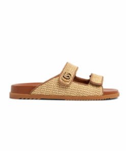 Sandalen mit Raffia-Effekt