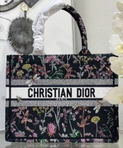 Alternative view of Book Tote Schwarz Herbarium Stickerei 36 cm