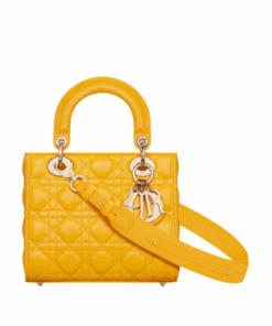 Zomers geel lamsleer met Cannage-motief 20cm