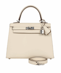 Kelly 25 Epsom Creme/Silbern