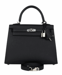Kelly Epsom 25 Silber Black