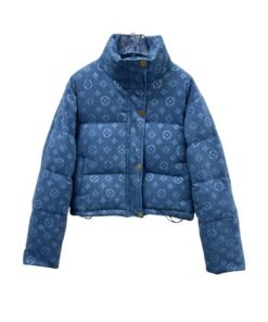 Denim Puffer Jacket Blau