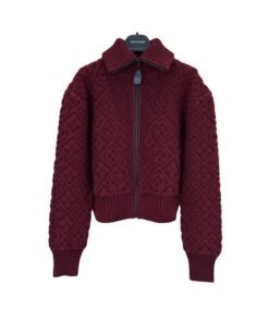 Textured Knit Cardigan Burgund