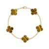 Bracelet, 5 Motifs, Yellow Gold, Tiger’s Eye