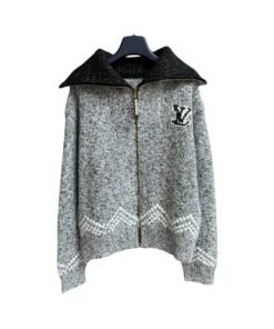 Reißverschluss-Strick Hellgrau