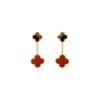 Alhambra Earrings, 2 Motifs Tiger’s Eye, Carnelian