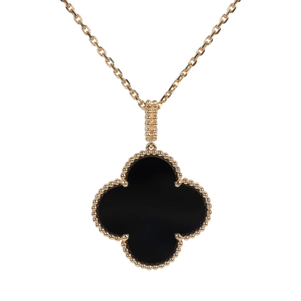 Van Cleef & Arpels Magic Alhambra Long Necklace 1 Motif Onyx 18K Yellow Gold Hardware – Bild 4