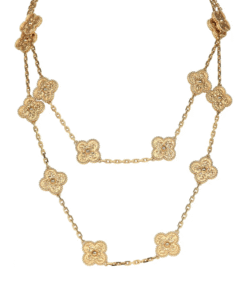 Van Cleef & Arpels Vintage Alhambra 20 Motif Necklace 18K Yellow Gold